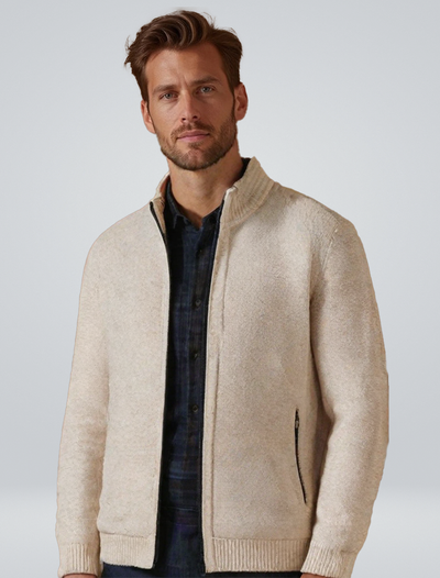 Torben | Strikket vest med ternet mønster indeni