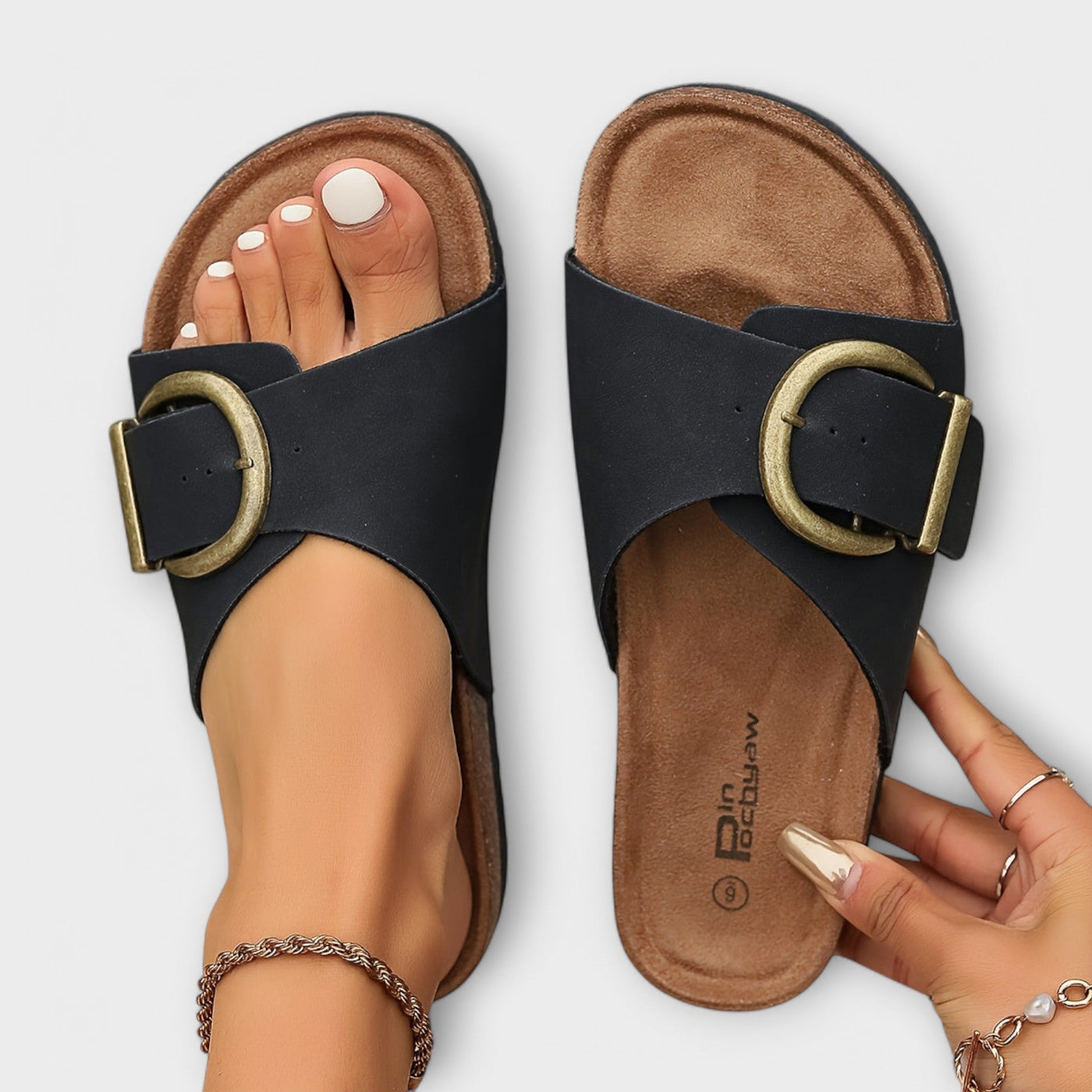 Joanna | Stilfulde Buckle Slide Sandaler