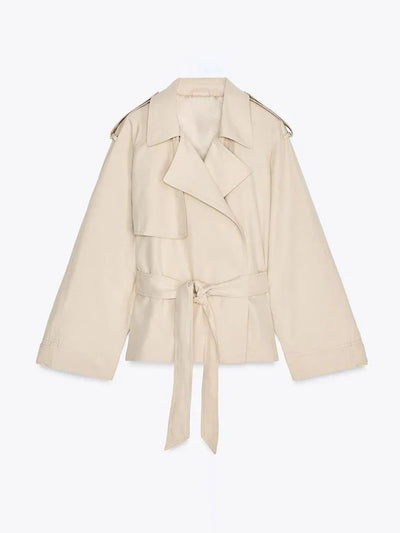 Melody | Kort Trenchcoat med Snøredetaljer