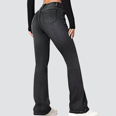 Edna | Stilfulde Højtaljede Jeans med Brede Ben