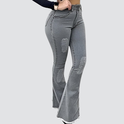 Yvonne | Stilfulde Slidte Flared Jeans