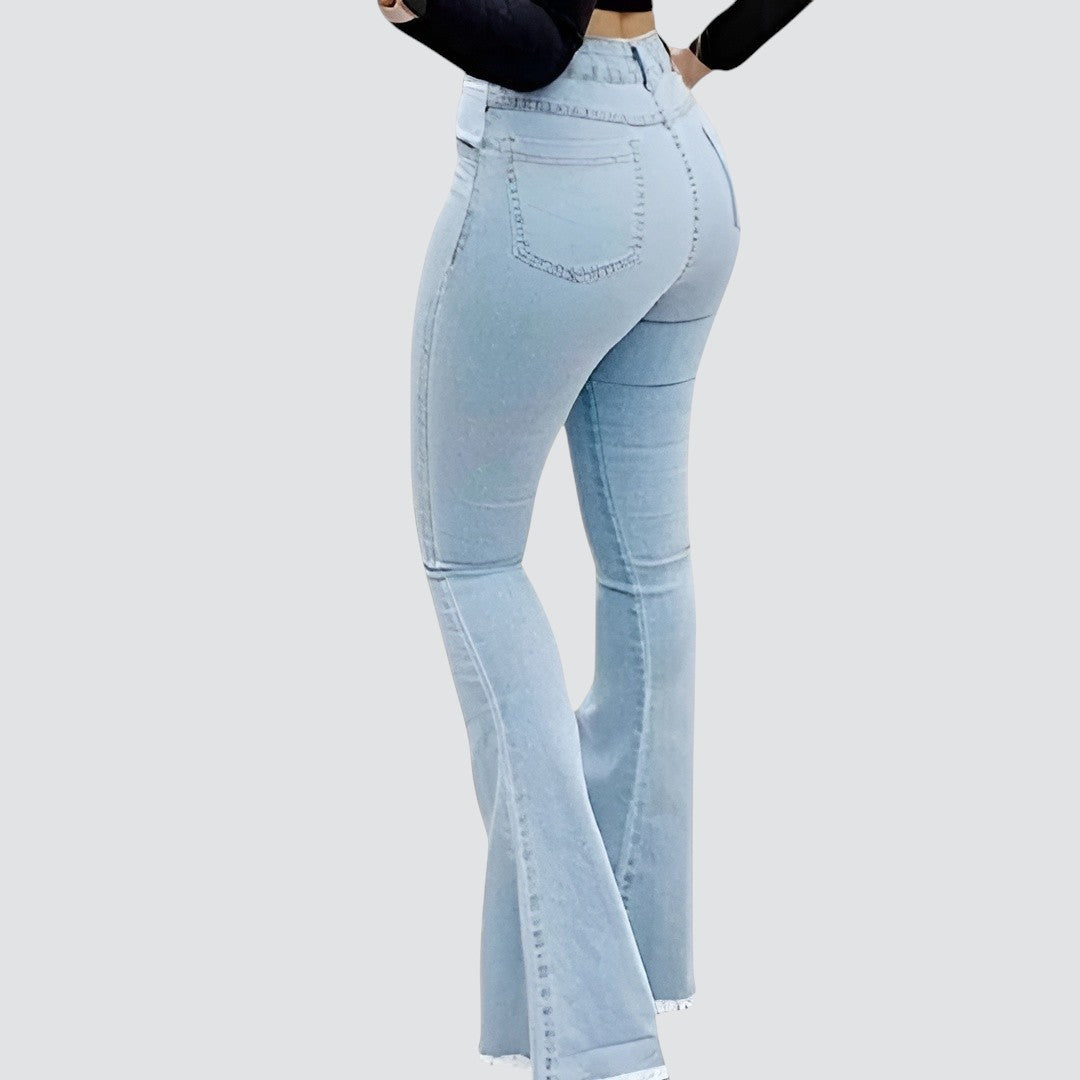 Yvonne | Stilfulde Slidte Flared Jeans