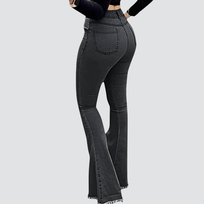 Yvonne | Stilfulde Slidte Flared Jeans