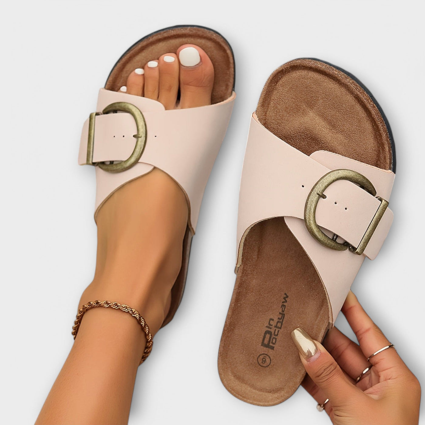 Joanna | Stilfulde Buckle Slide Sandaler