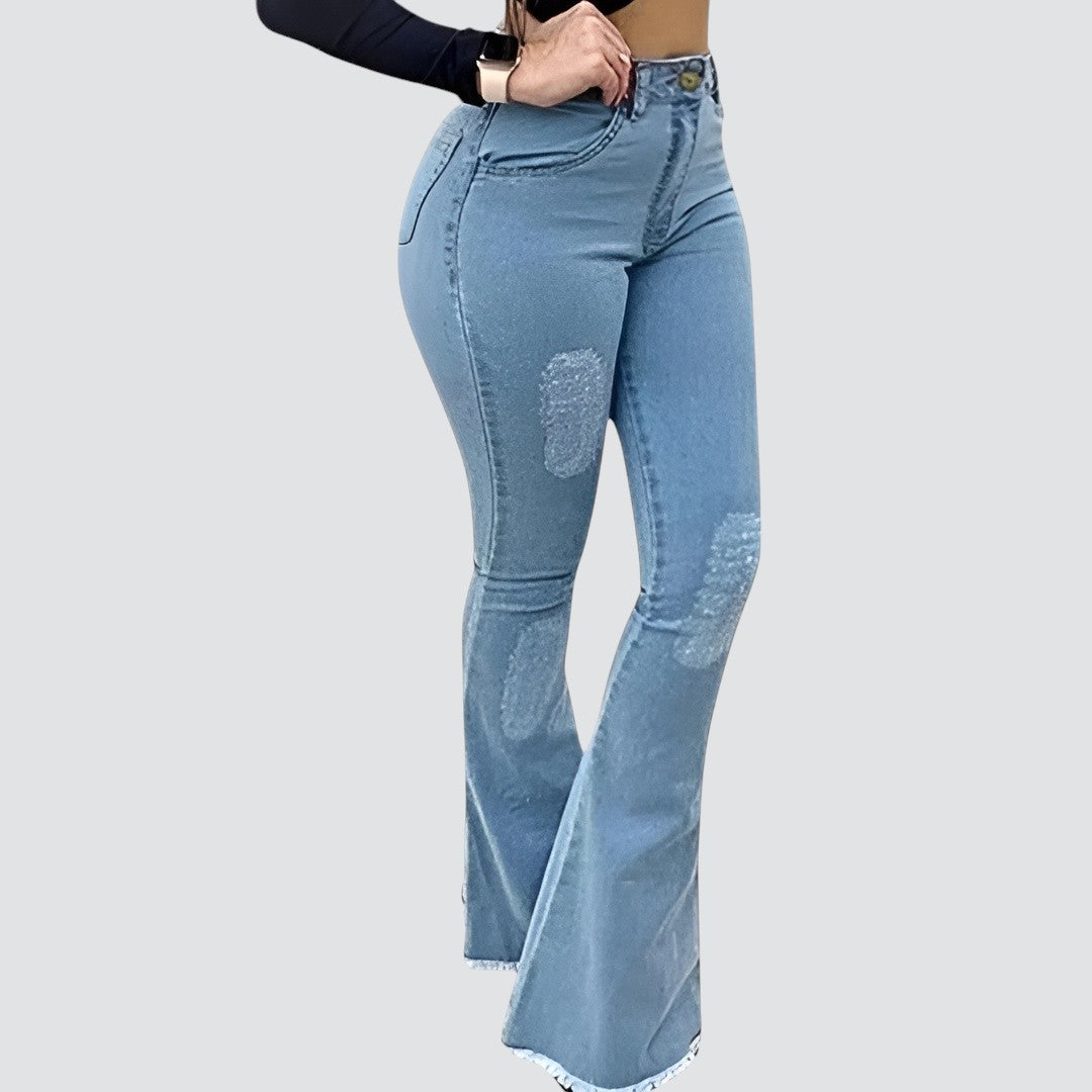 Yvonne | Stilfulde Slidte Flared Jeans