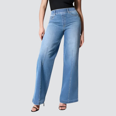 Nora | Højtaljede Denimjeans med Brede Ben